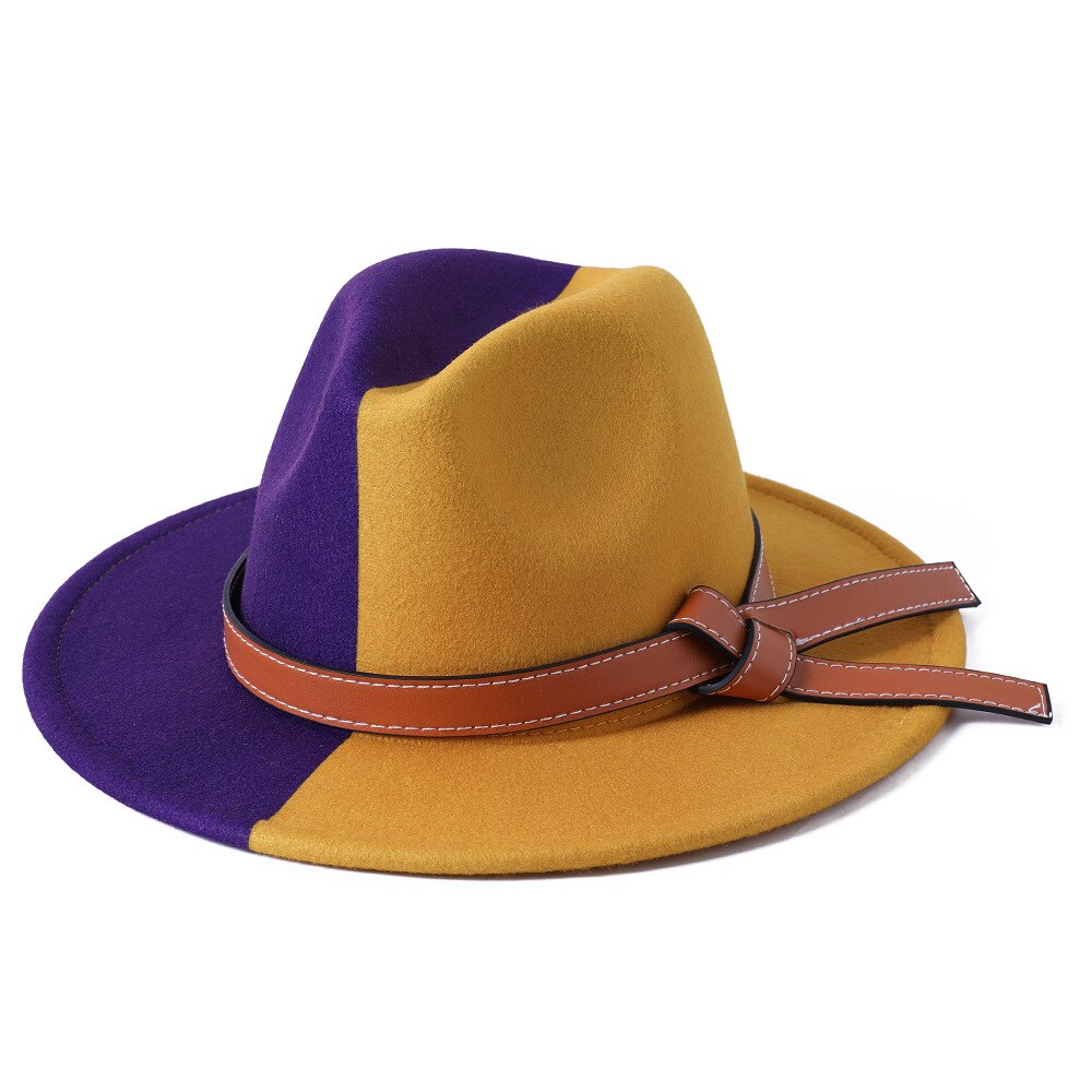 Fedora Hats For Women Patchwork Panama Dress Formal Wedding Women Hats Felted Jazz Hats Sombreros De Mujer: 09
