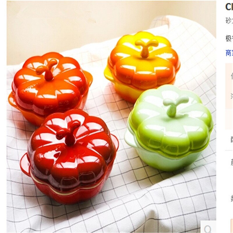 Ceramics 5 Inch Pumpkin Soup Pot / Fruit Pan / Non-stick Milk Pan Cooker Baking Pot