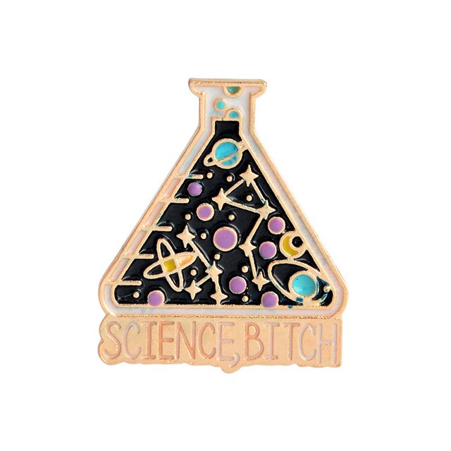 DoreenBeads Wetenschap Bitch Pins Broches Badges Chemische X Wetenschap Is Magie Die Werkt Science Experiment Cup Wetenschap Lover: 2