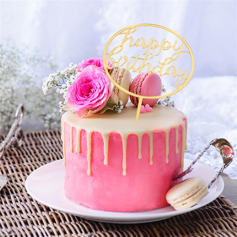 6 Pcs Birthday Cake Toppers Birthday Party Dessert Cake Acrylic Toppers Cake Picks Decor Birthday Cake Topper Decor