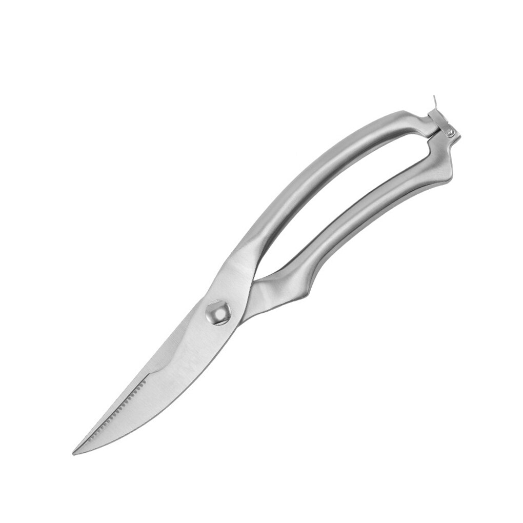 Kitchen Scissors Stainless Steel Chicken Bone Duck Shears Meat Vegetable Cook Portable Spring Loaded Scissor Barbecue Gadget: Steel Handle