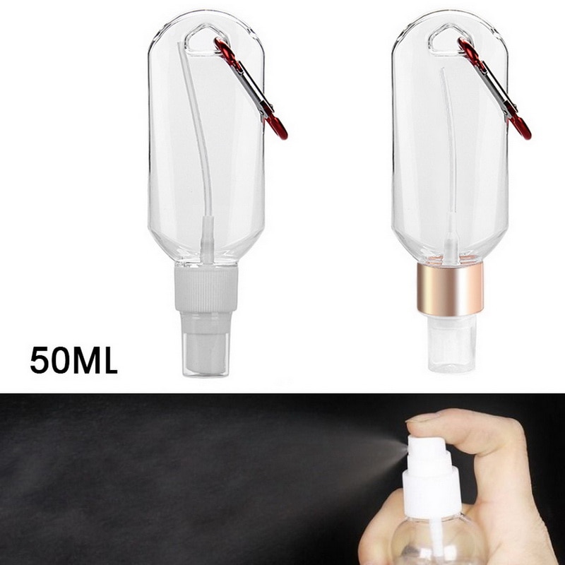 50ml Empty Hand Sanitizer Travel Hook Keychain Carriers Flip Cap Reusable Portable Empty Bottles hook bottle PETG