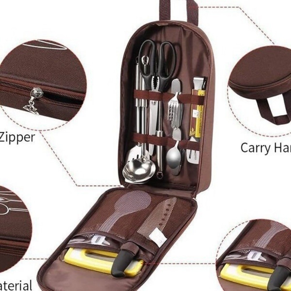 Torba na sprzęt kempingowy o dużej pojemności, bez naczyń, wielowarstwowa torba piknikowa robić gotowania, torba na naczynia, pokrowiec na naczynia robić grillowania, torba podróżna.