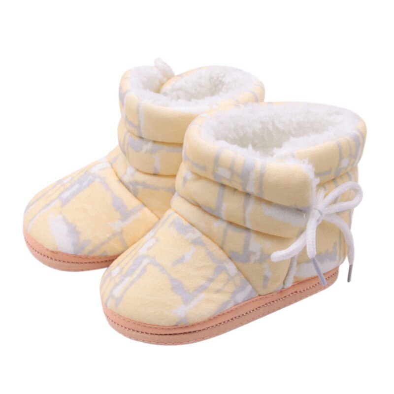 Zapatos de nieve para bebés recién nacidos, escarpines para bebés, color amarillo y rosa
