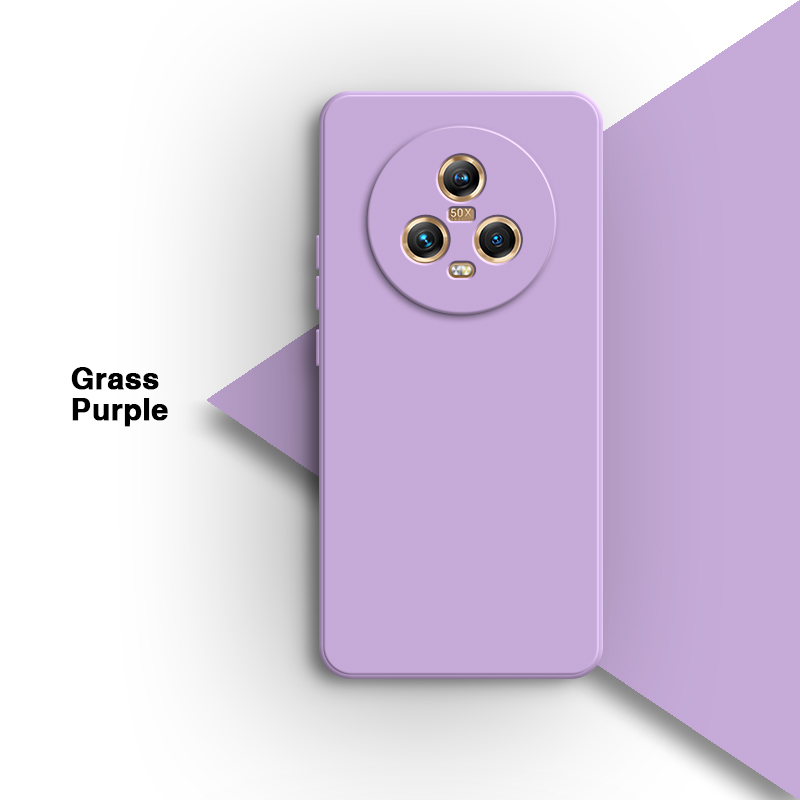 Funda de teléfono de silicona líquida para Honor Magic5 Magic 5 Pro Lite 5Pro 5Lite Ultimate 5G, protección de lente suave, cubierta trasera de: PP / Marfíl