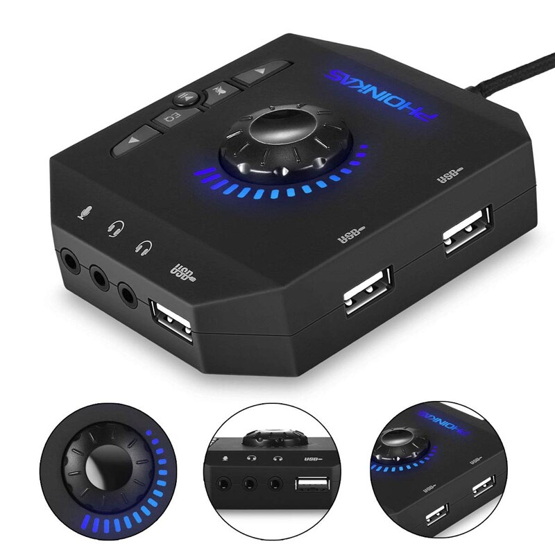 Beroep Computer Usb Geluidskaart Kanaal 7.1 Audio Adapter Converter Audio Interface Voor Pc Laptop Externe Geluidskaart