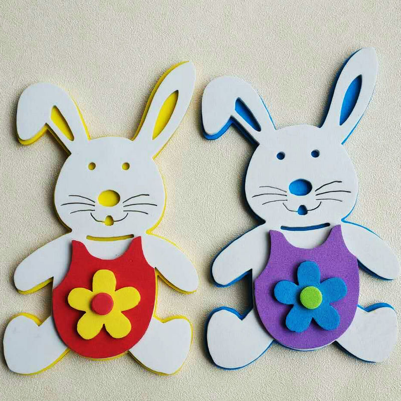 6 teile/los, EVA schaum 3D kaninchen ohne aufkleber Kindergarten handwerk Scrapbooking Bausatz. tasche handwerk Ostern handwerk Klassische spielzeug OEM