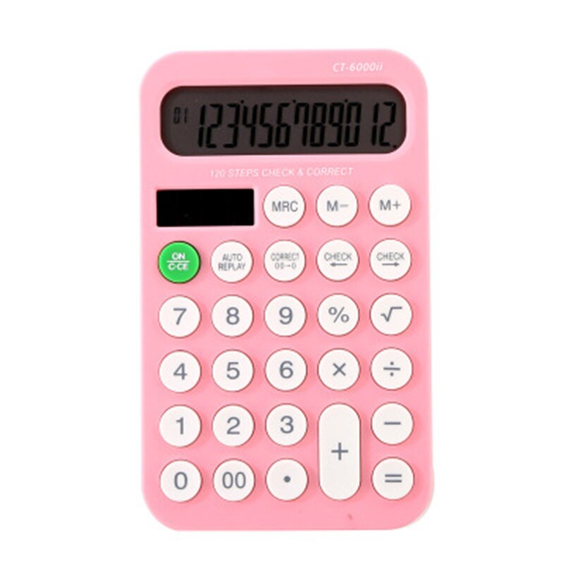 Office Large Screen Solar Calculator 12 Digits Solar Mini Calculator Handheld Office Supplies