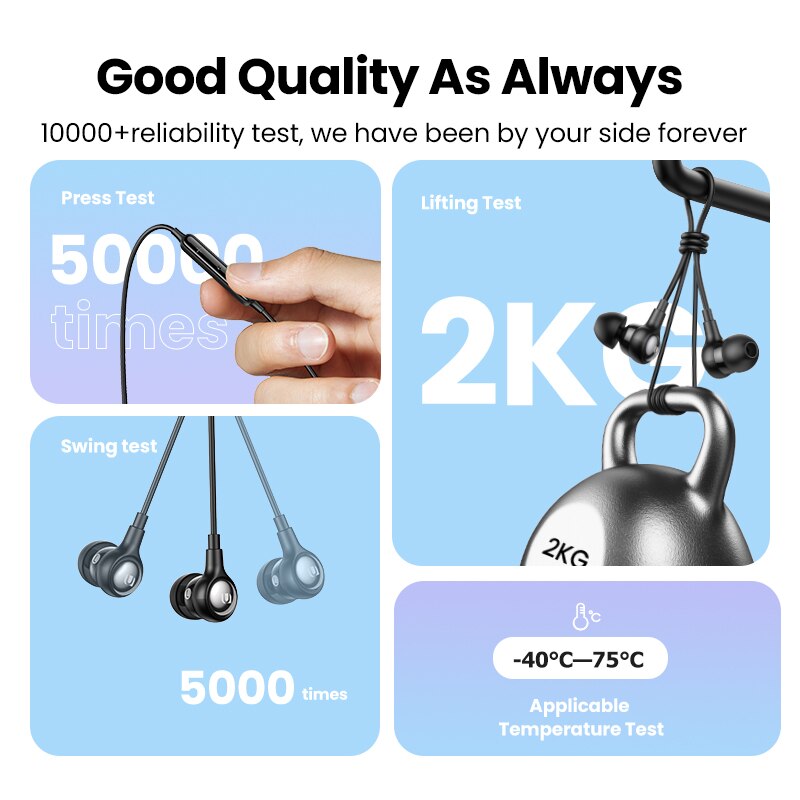 UGREEN przewodowe słuchawki z mikrofonem w uchu 3.5mm redukcja szumów USB typ C błyskawica słuchawki dla iPhone Xiaomi słuchawki