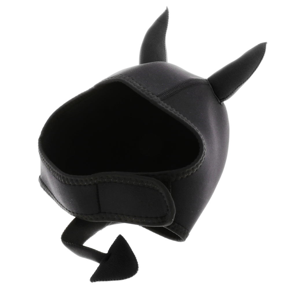 Cappuccio da sub in neoprene con cappuccio per muta da sub per Snorkeling pesca subacquea: nero
