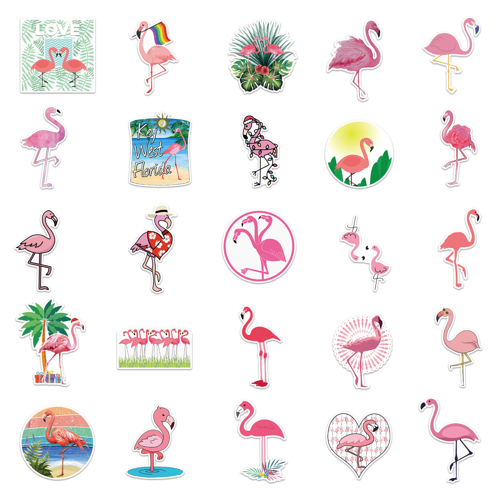 10/50/100pcs Pink VSCO Flamingo Graffiti Stickers for DIY Girls Scrapbook Suitcase Water Bottle Phone Laptop Guitar Decal