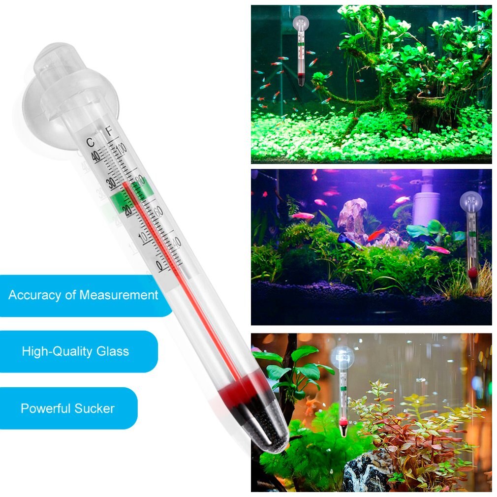 Glas Meter Aquarium Wasser Temperatur Thermometer Mit Saugnapf Digitalen Haushalt 0-44 Grad Ce