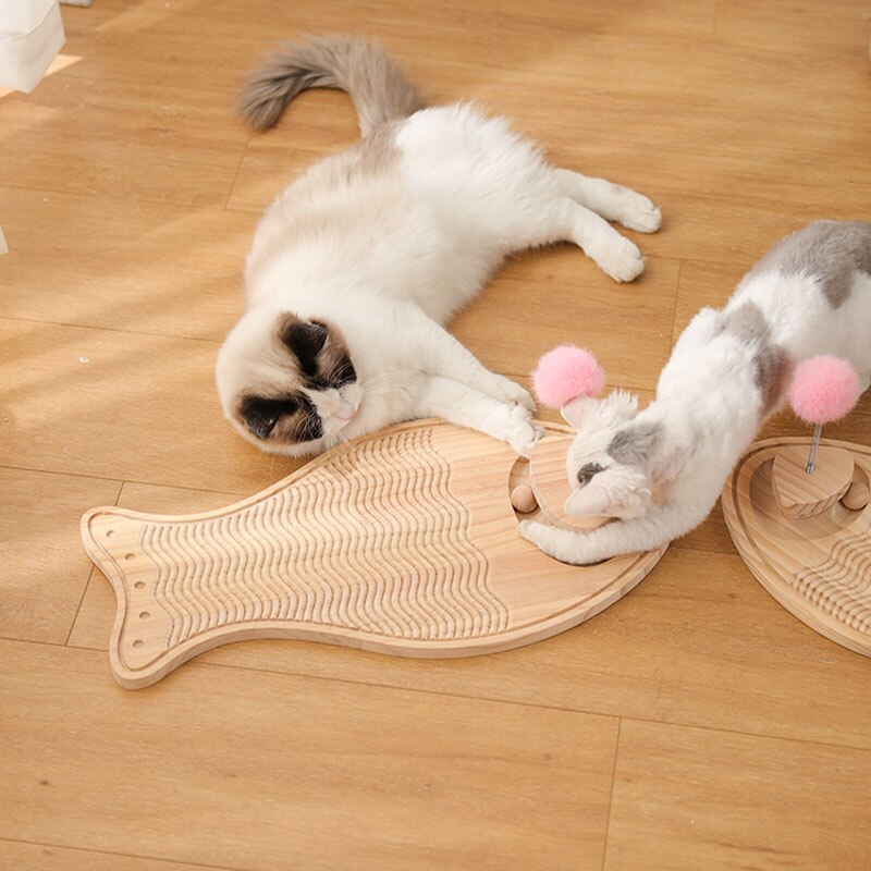 Solid Wood Cat Scratcher Does Not Debris Cat Scratching Board Interactive Kitten Scraper Board Toy Funny Cats Toys