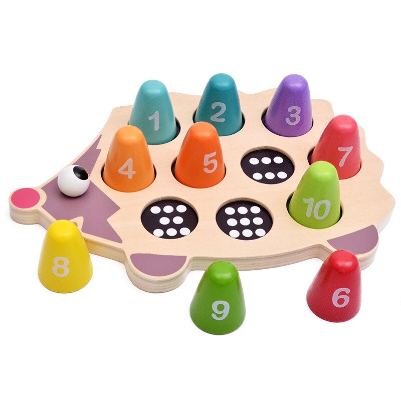 Houten Egel Puzzel Speelgoed Leren Tellen Drie-Dimensionale Matching Puzzel Kinderen Creatief Educatief Speelgoed