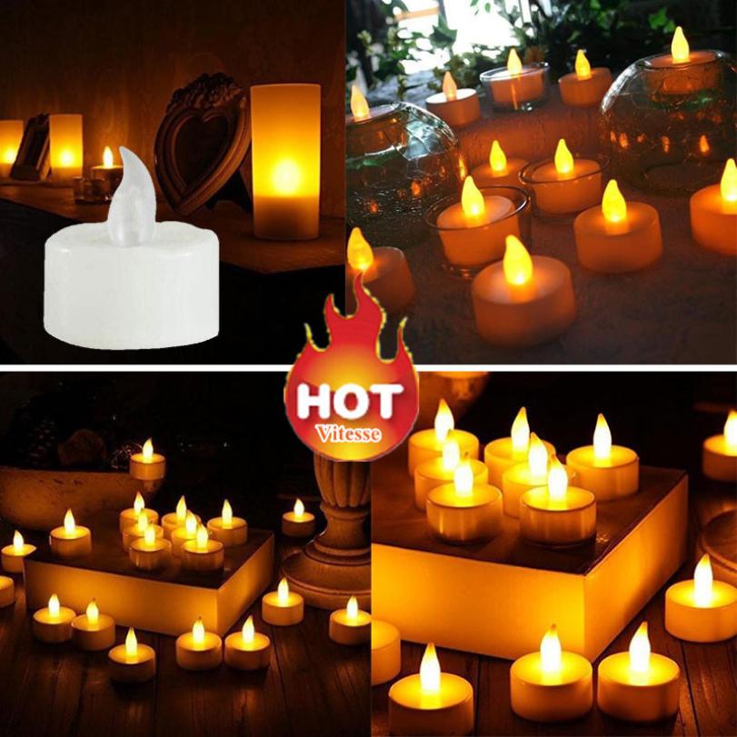 Candles 6pc LED Tea Light Candles Realistic Battery-Powered Flameless Candles 2018a29