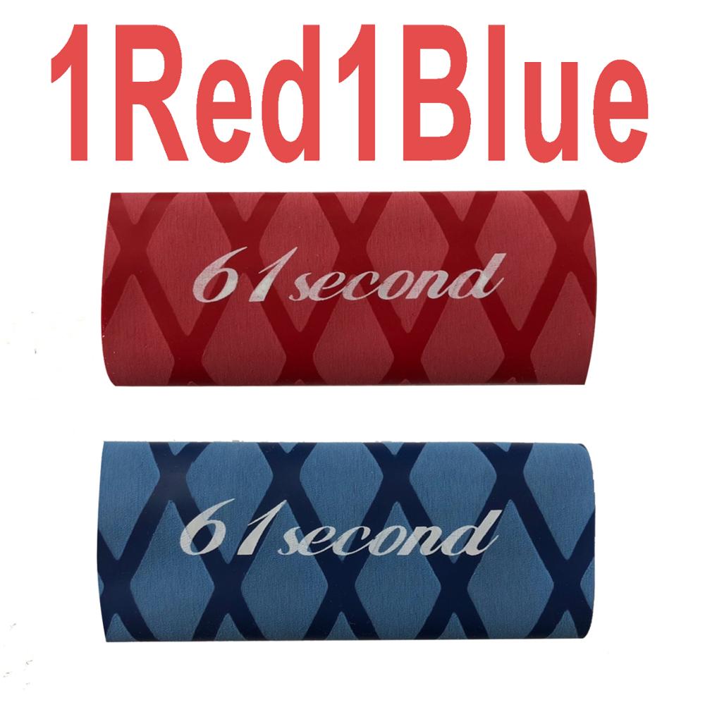 2pcs 61Second overgrip for table tennis racket handle tape heat-shrinkable ping pong set bat grips sweatband Accessories: 61s 1Red1Blue