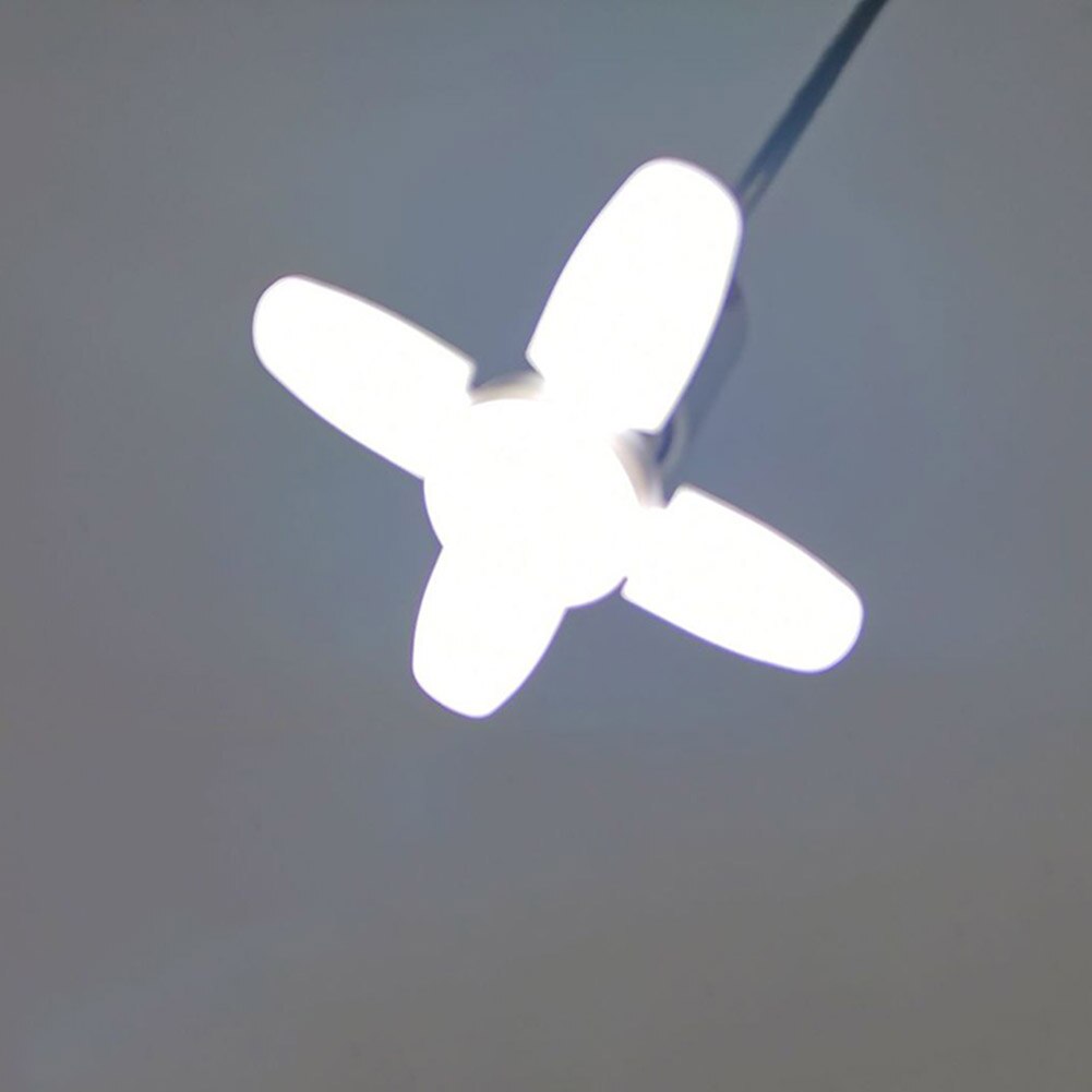 E27 Deformable LED Garage Light Bulb 3/4 Blades Foldable Adjustable Angle Ceiling Light Home Warehouse Bright Lighting Lamp