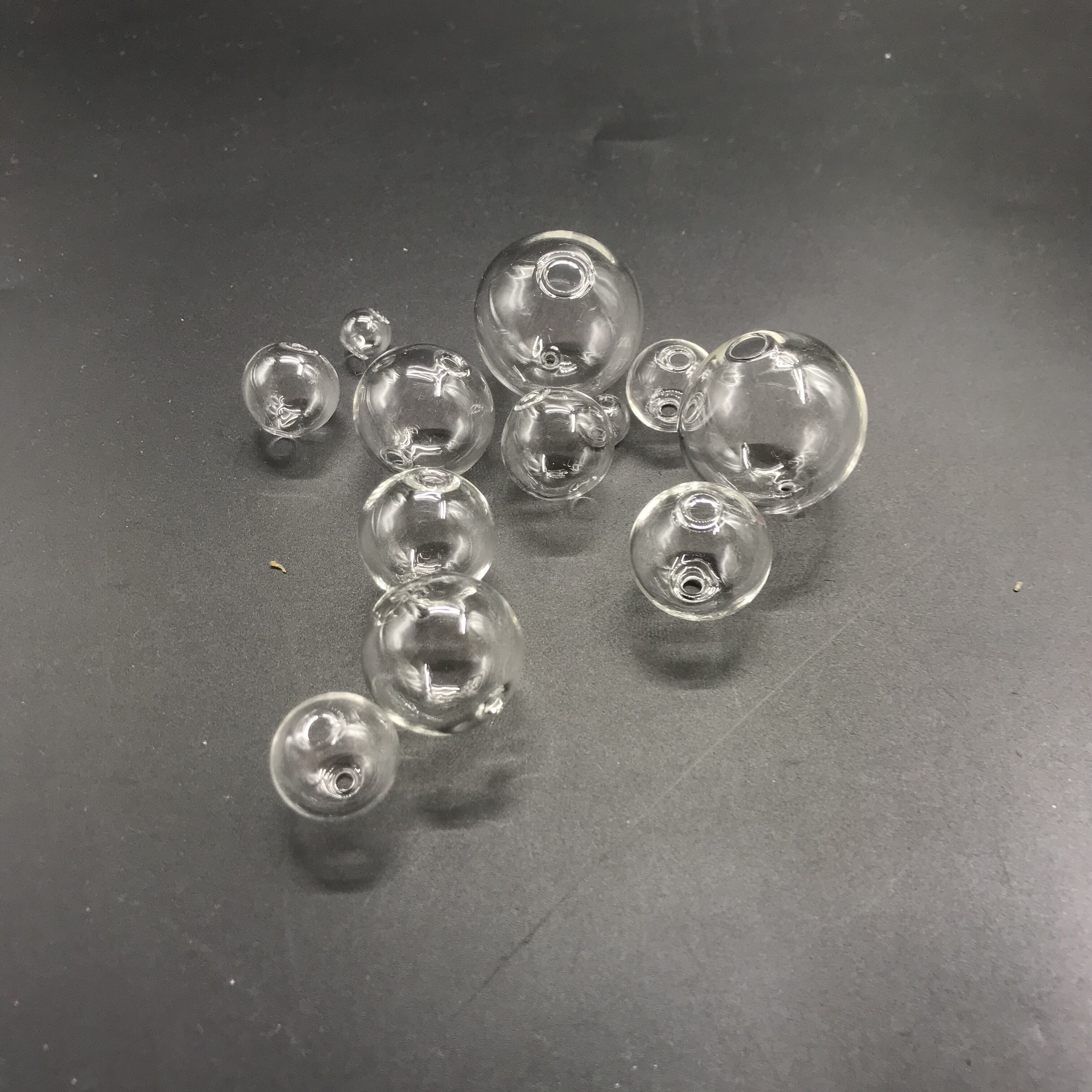 5pcs 6~30mm Transparent hollow glass ball with double hole round bubble vial glass globe orbs jewelry findings beads Accessories