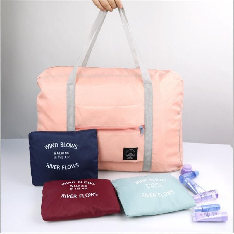 Borsa da viaggio pieghevole in Nylon Unisex borsa impermeabile di grande capacità per bagagli da donna borse da viaggio pieghevoli Organizer cubi da imballaggio