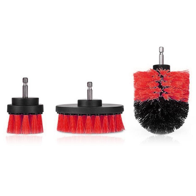 3pcs Power Scrubber Brush kit For Bathroom Cleaning Drill Scrubber Cordless Attachment Kit Power Scrub Tubs Baseboards Scourer: Black