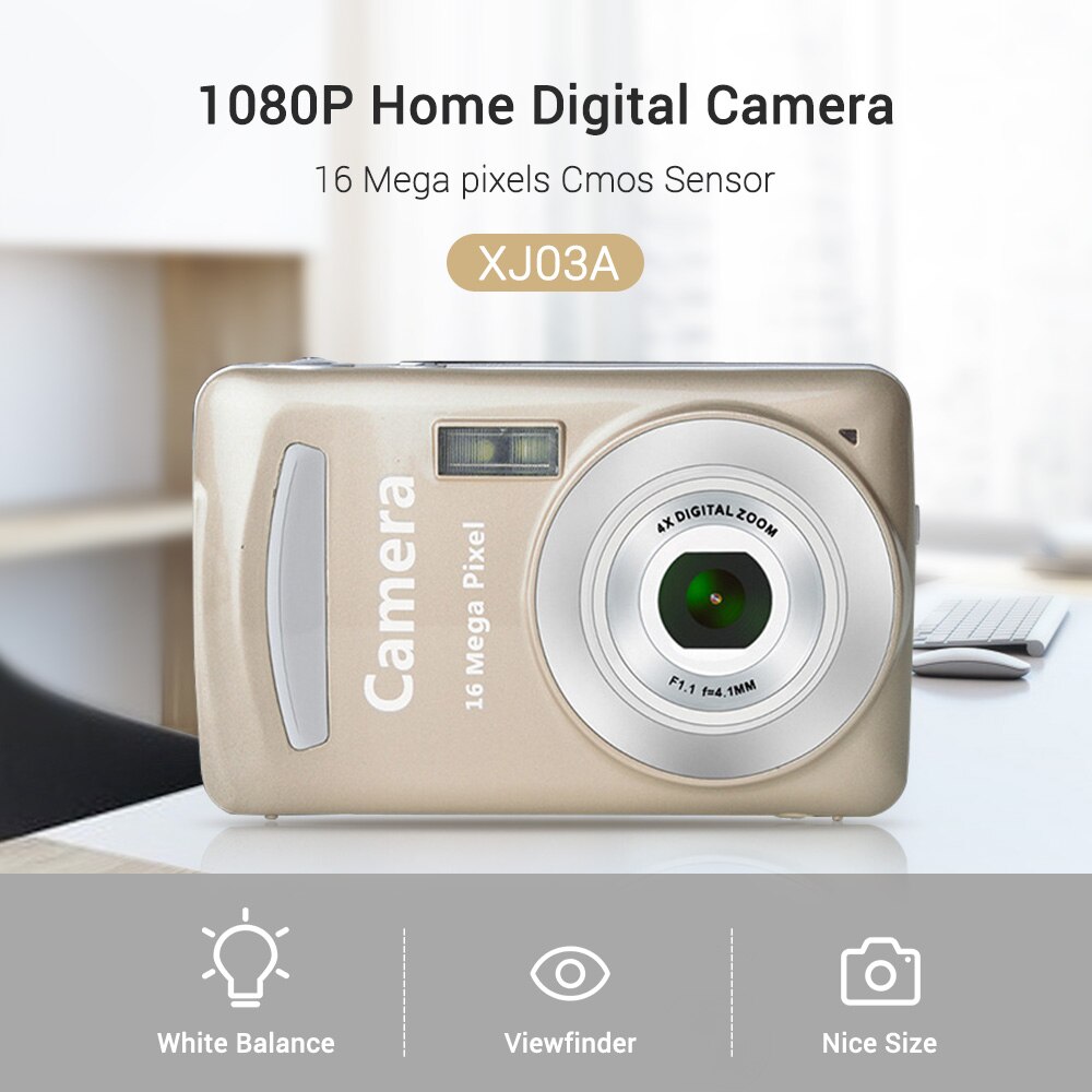 Câmera Digital 16MP 1080P HD | Zoom 16x Com Tela 2.4 Polegadas - Ideal Para Viagens