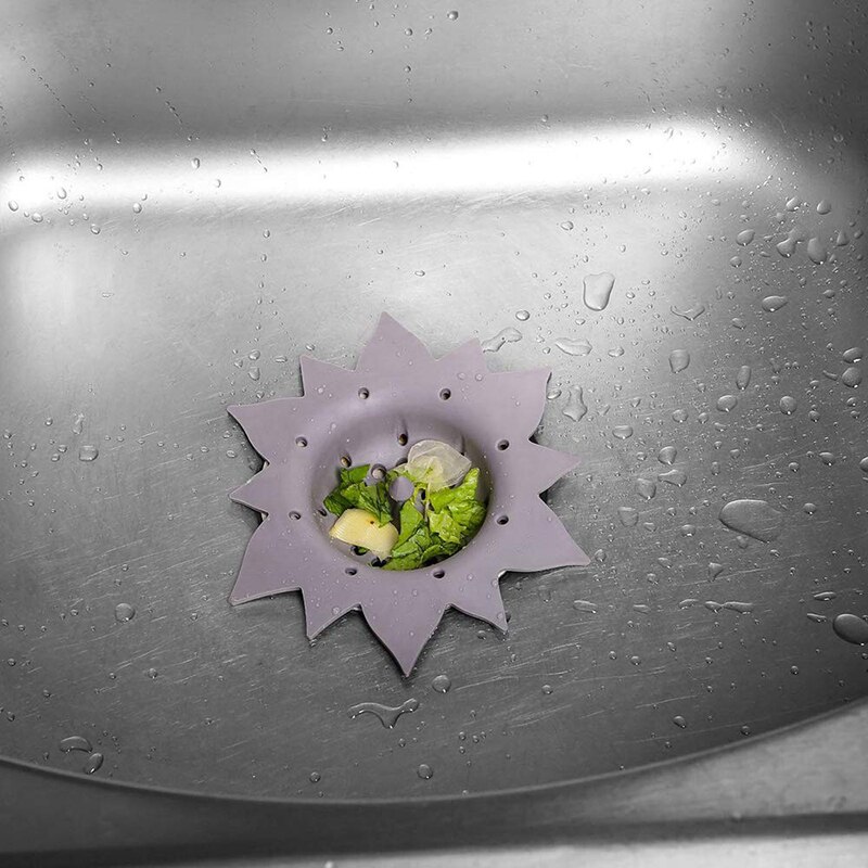 Målone køkkenvaske sil silke blomst form vask filter badeværelse brusebad afløb hårfanger sil køkken tilbehør