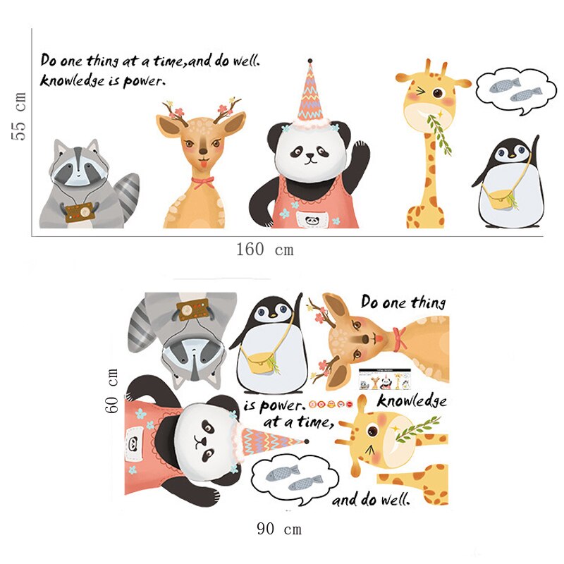 Tofok bos zittende dieren diy thuis muursticker schattige herten kinderkamer woonkamer tv bank achtergrond sticker kinderkamer decoratie