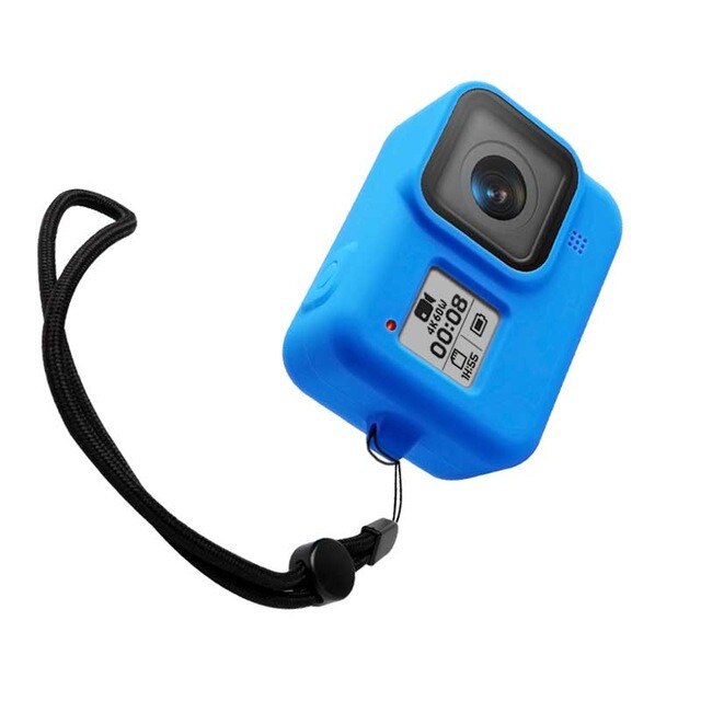 Go Pro 8 60M Waterproof Case Windshield Frame Silicone Case Diving Filter Bag For Gopro Hero 8 Black Action Camera Accessories: Blue Silicone Case