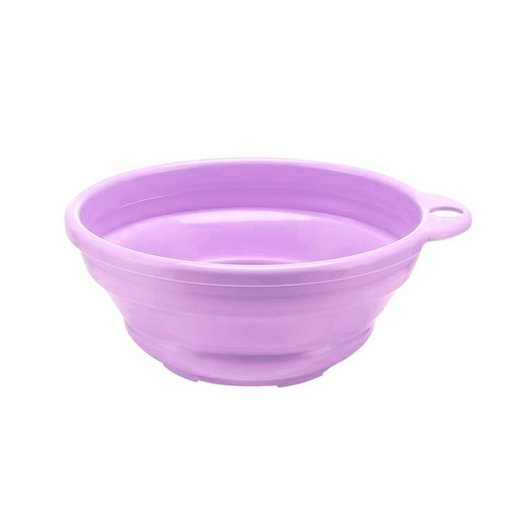 23*10cm Plastic Portable Camping Folding Wash Basin Collapsible Bucket: Paars