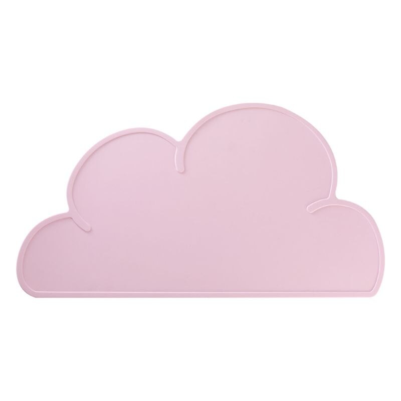 Cloud Shape Silicone Table Mat Placemat for Toddlers Baby Non Slip Kitchen Pad: Light Pink