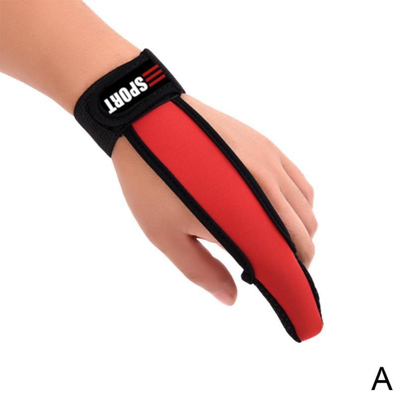 1 pièces unique protège-doigts coulée gant pêche doigt garde Surfcasting gant pêcheurs antidérapant accessoires de pêche antidérapant: Rouge