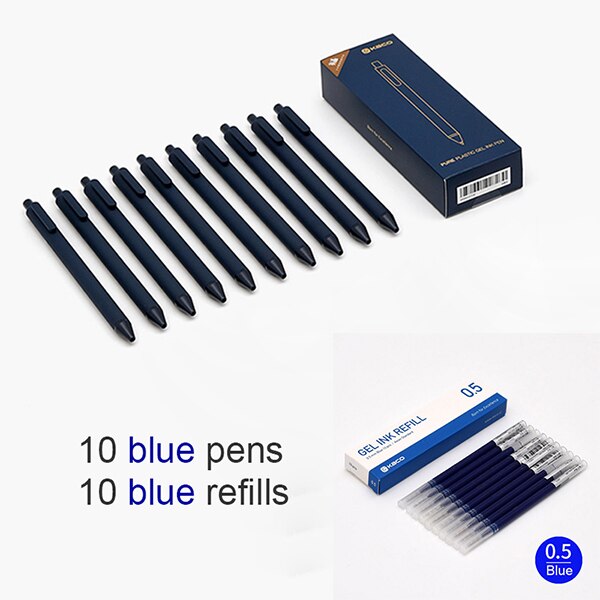 Original Xiaomi Mijia Kaco Pen 0.5mm Gel Pen Signing Pen Core Durable Signing Pen Refill Smooth Writing for School Office: blue add blue