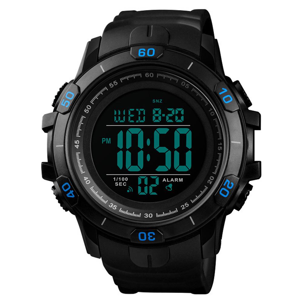 Skmei 1475 Man Horloge Outdoor Sport Digitale Display Waterdicht Horloge Night Lichtgevende Alarm: blue