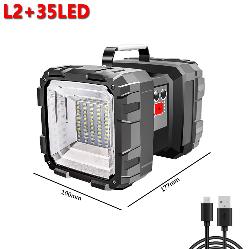LED Rechargeable Double Head Flashlight XHP70.2 Se... – Vicedeal