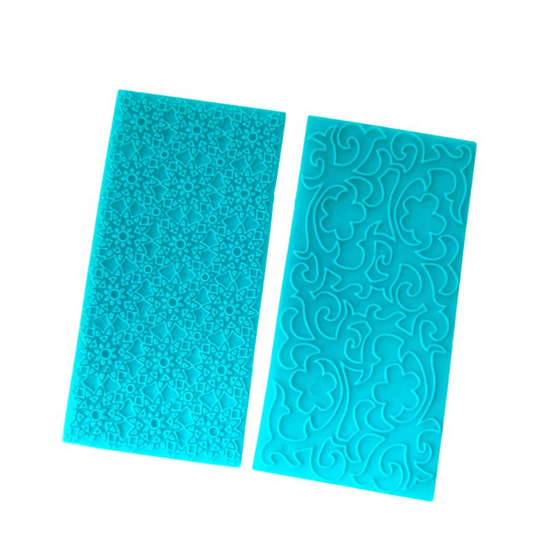 6pcs/set Silicone Impression Mat Fondant Cake Mold Sugarcraft Chocolate Decor Silicone Impression Mat