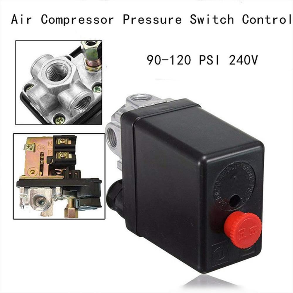 Heavy Duty Air Compressor Pressure Switch Control Valve 90 PSI -120 PSI Black Air Compressor Pressure Switch Control