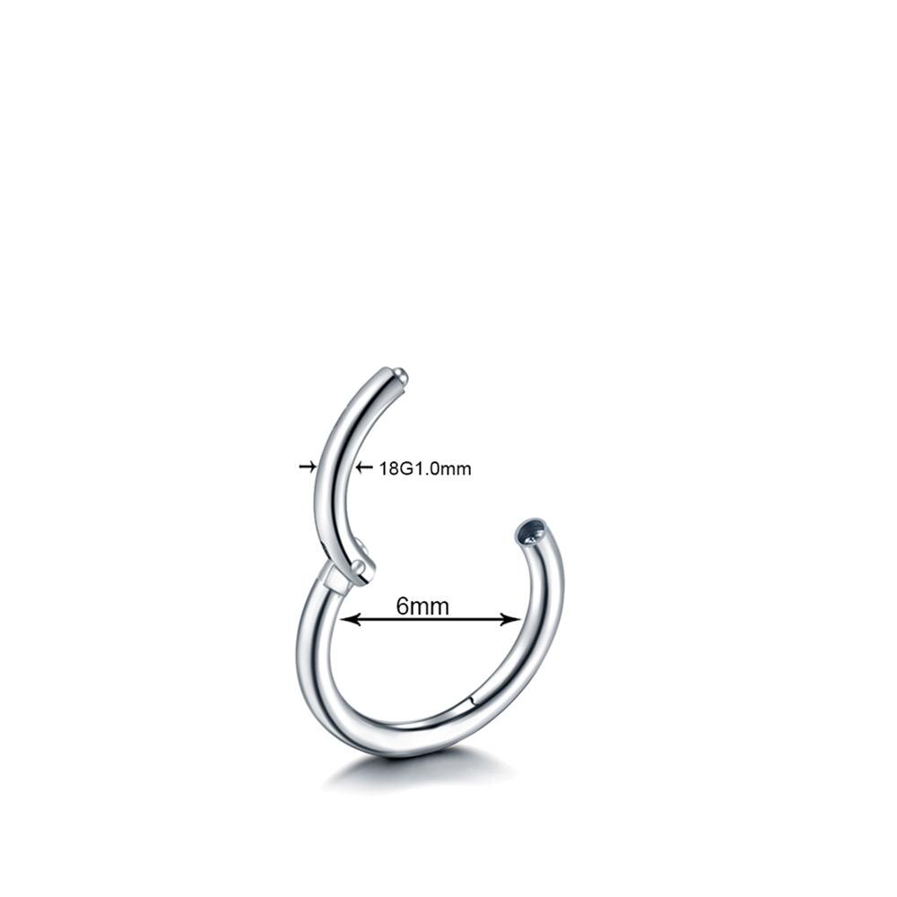 1PC Titan Nase Band Septum durchbohren Clicker 18G Klapp Segment Ringe Lippe Wendel Daith Conch Knorpel Ohrringe sexy schmuck: 18G 1.0x6mm