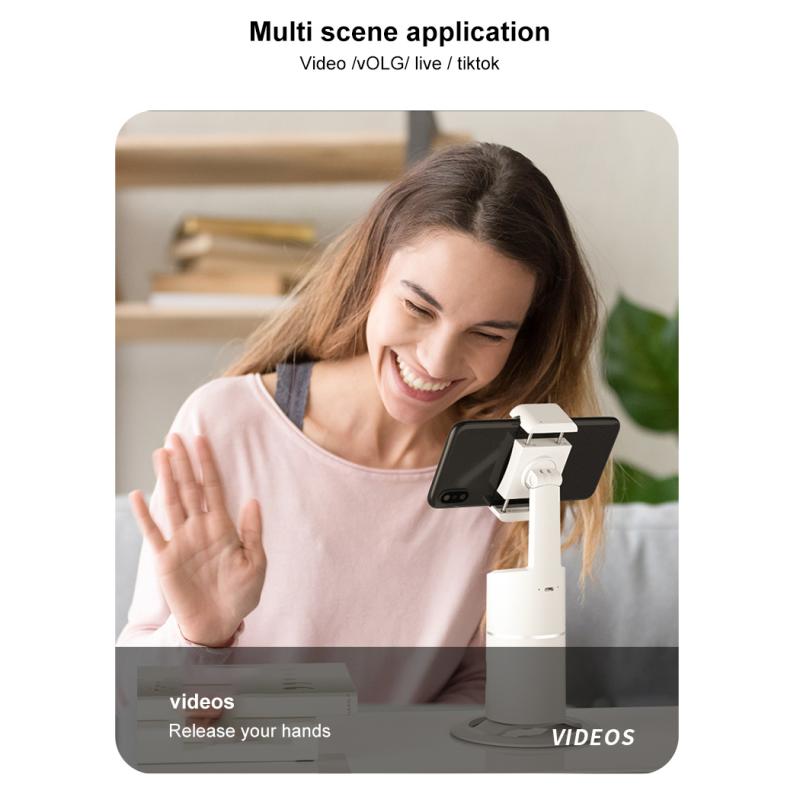 AI Smart Phone PTZ 360-degree Follow-up VLOG Video Photography Live Support Tripod Handheld Stabilizer For Platform Live C0K0