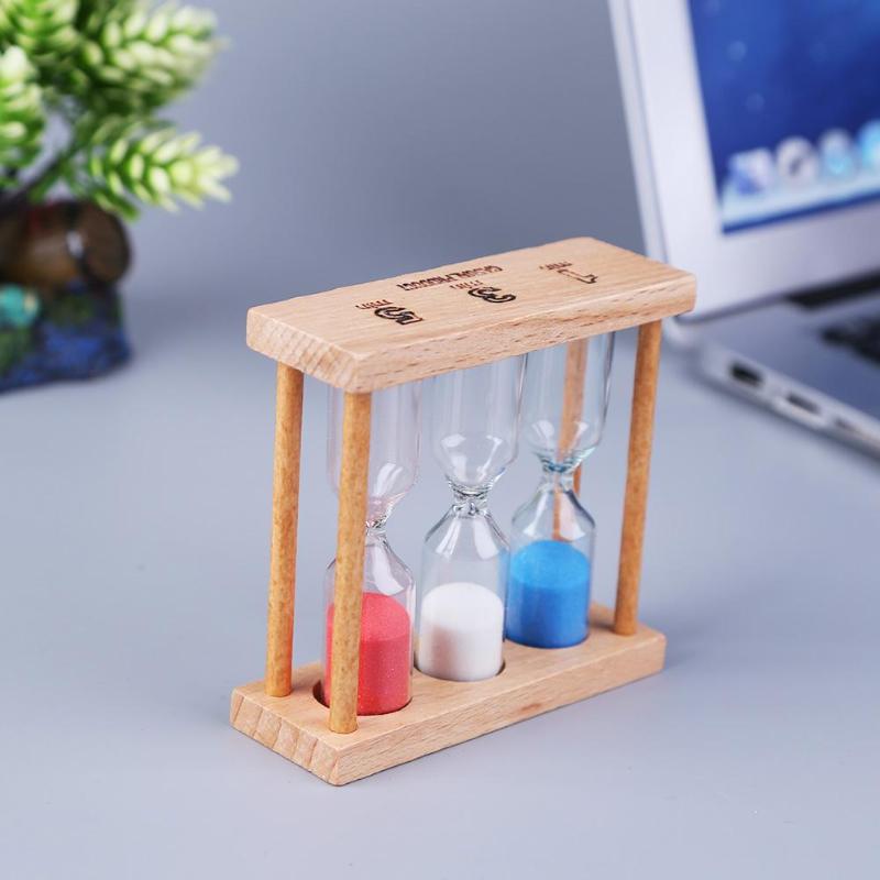 1/3/5 Minuten Houten Frame Zandloper Zandloper Zand Klok Timer Voor Kinderen Borstel Tanden Tafel Decor Willekeurige kleur