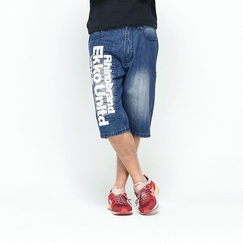 Casual herreshorts jeans mænd sommer store lommer shorts plus size denim herretøj stor størrelse 30-46