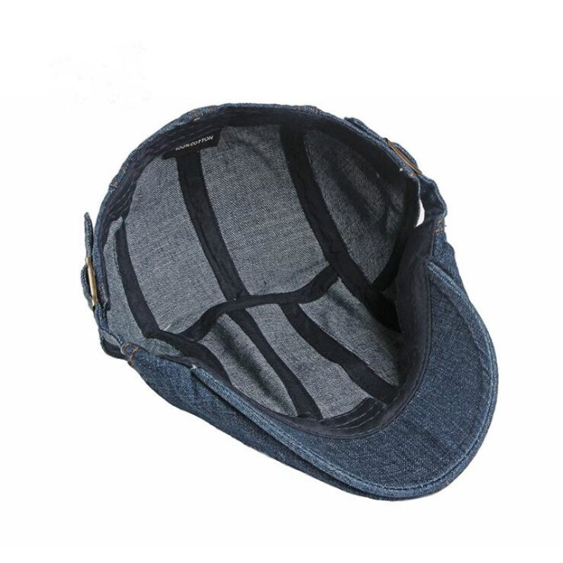 Béret en Jean délavé Vintage, casquette plate en forme de lierre, rétro, Style britannique et occidental