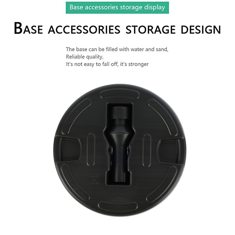 Garden Umbrella Base Round Shape Plastic Parasol Base Stand 35-38mm Water Sand Fillable Umbrella Base Outdoor Accessories