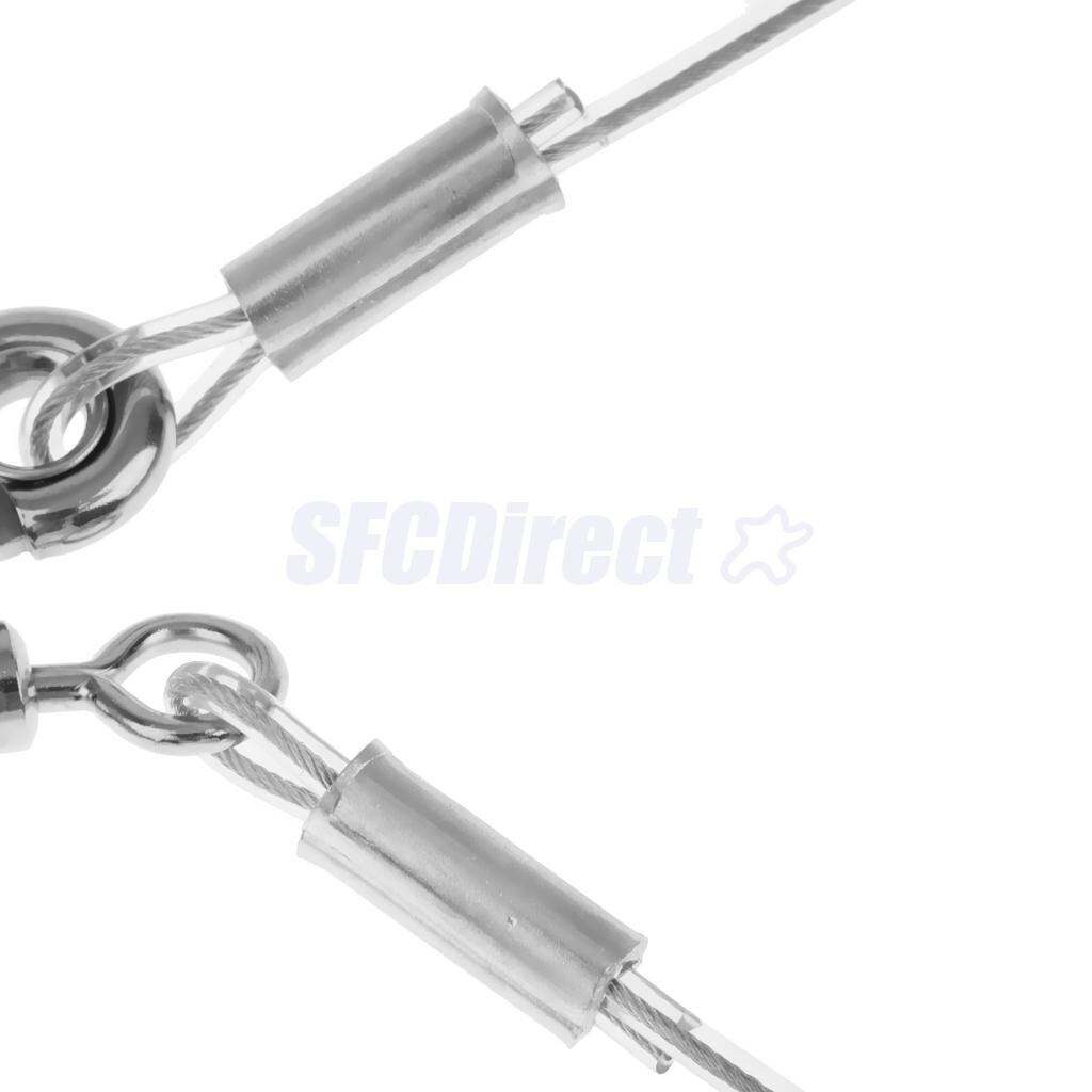 1.4M Retractable Steel Wire Coiled Lanyard Safety Rope with Swivel Carabiner Fishing Boating Camping Cord