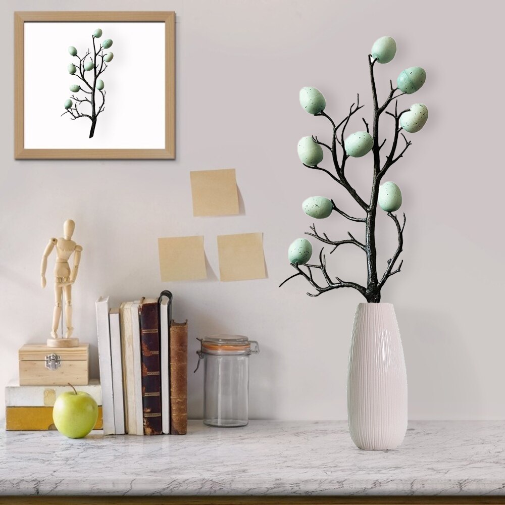 Pâques oeuf arbre décor branche avec peinture oeufs printemps fête fournitures maternelle décoration maison ornements bricolage artisanat