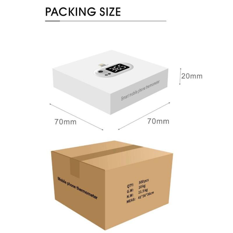 USB typ C i mikro-usb Jacek termometr mini telefon komórkowy termometr na podczerwień robić Samsung Huawei Xiaomi