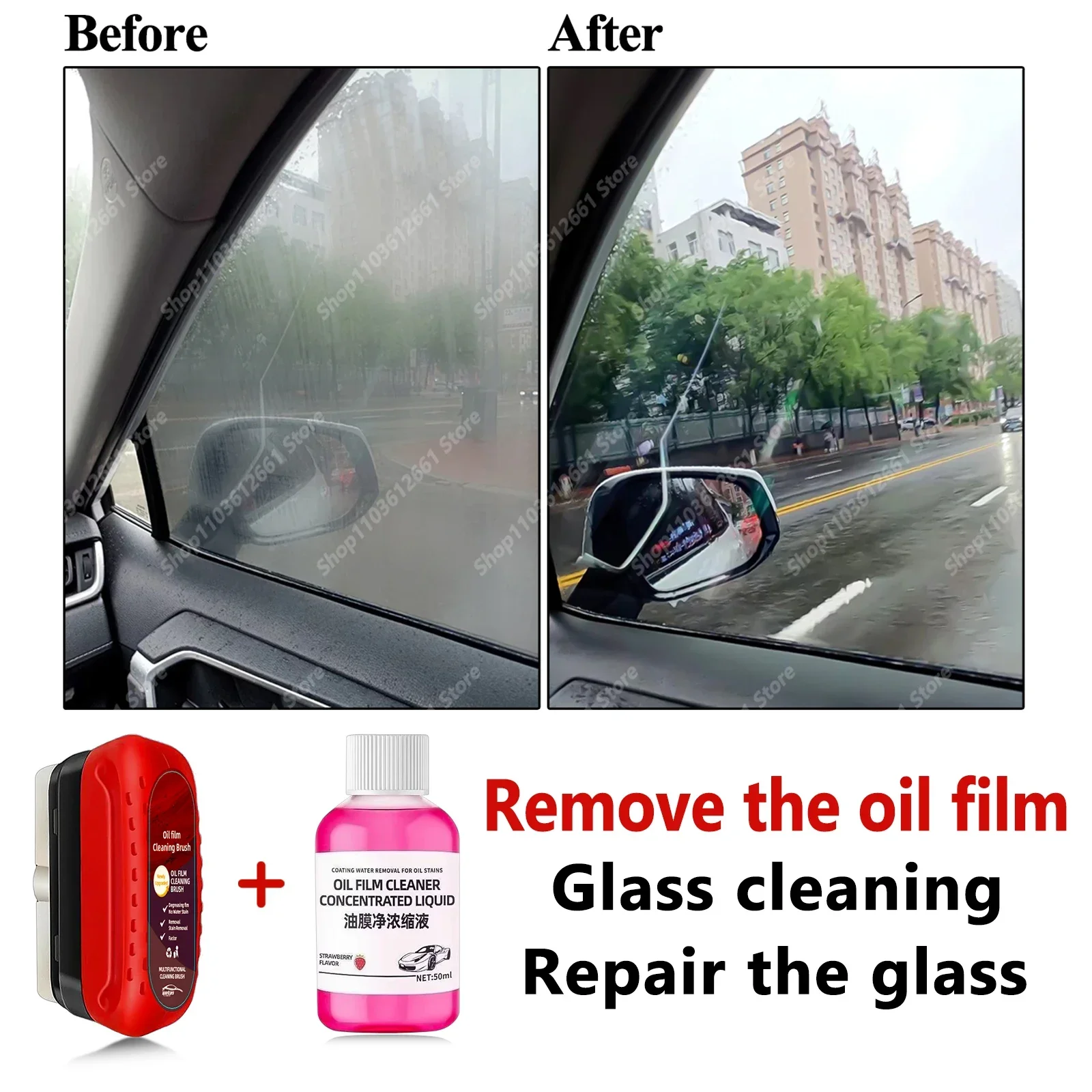 Car Glass Coating Oil Film Clean Brush Rearview Mirrors Anti-fog Rain-proof Cleaning Glass Remove Scratch Repair Polishing