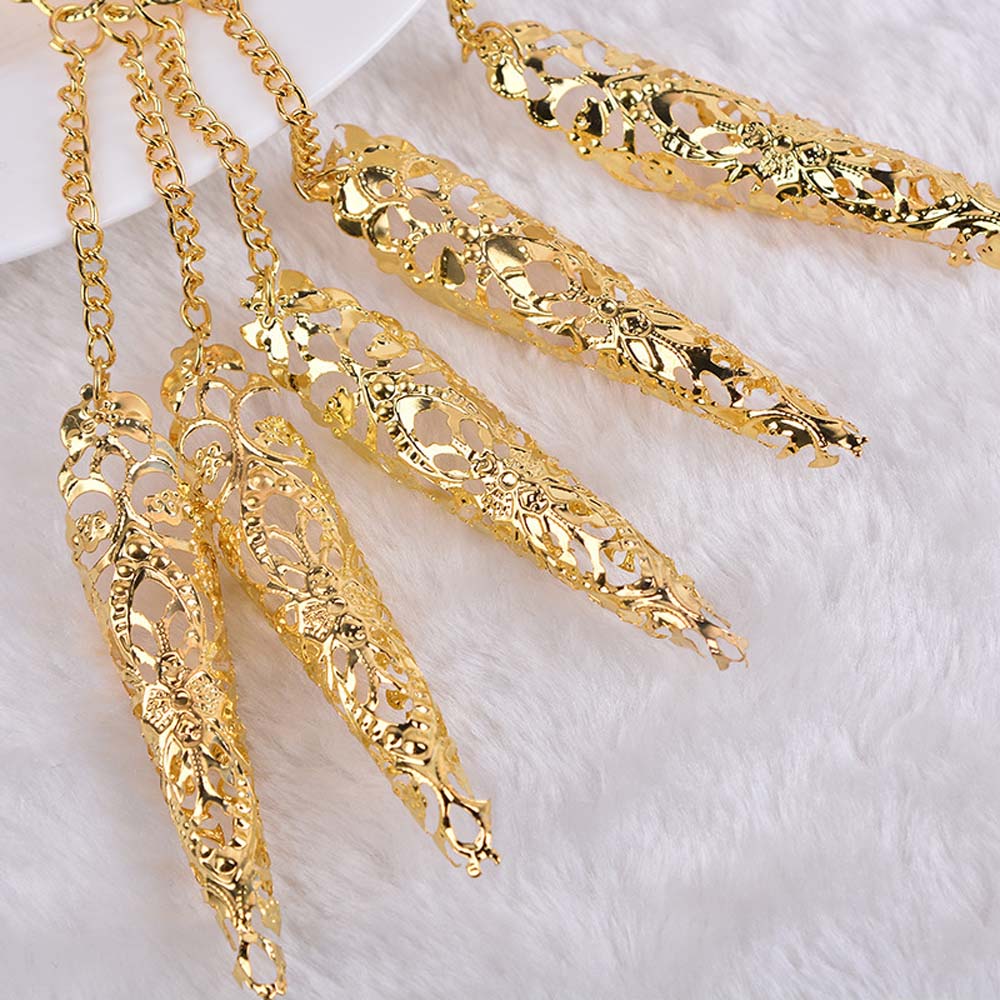 Pulsera de dedo hueca de Metal con diamantes de imitación para mujeres y niñas, joyería, 1 Uds.