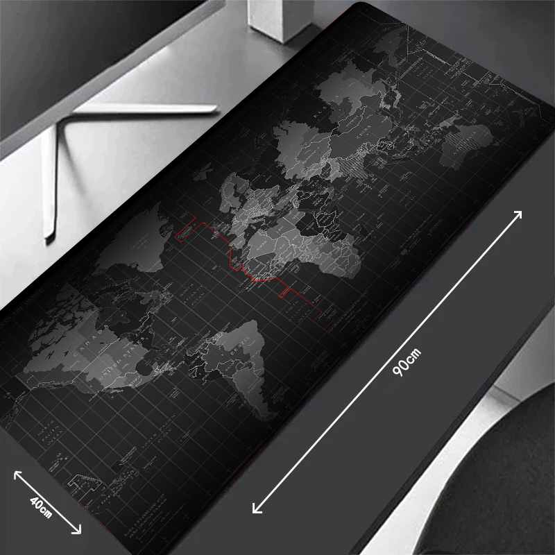 Map Mouse Pad Large Map Desk Mat Protector Gaming Mousepads Office Table Decor Keyboard Long Padding Notebook Computer Gamer Mat: WHITE