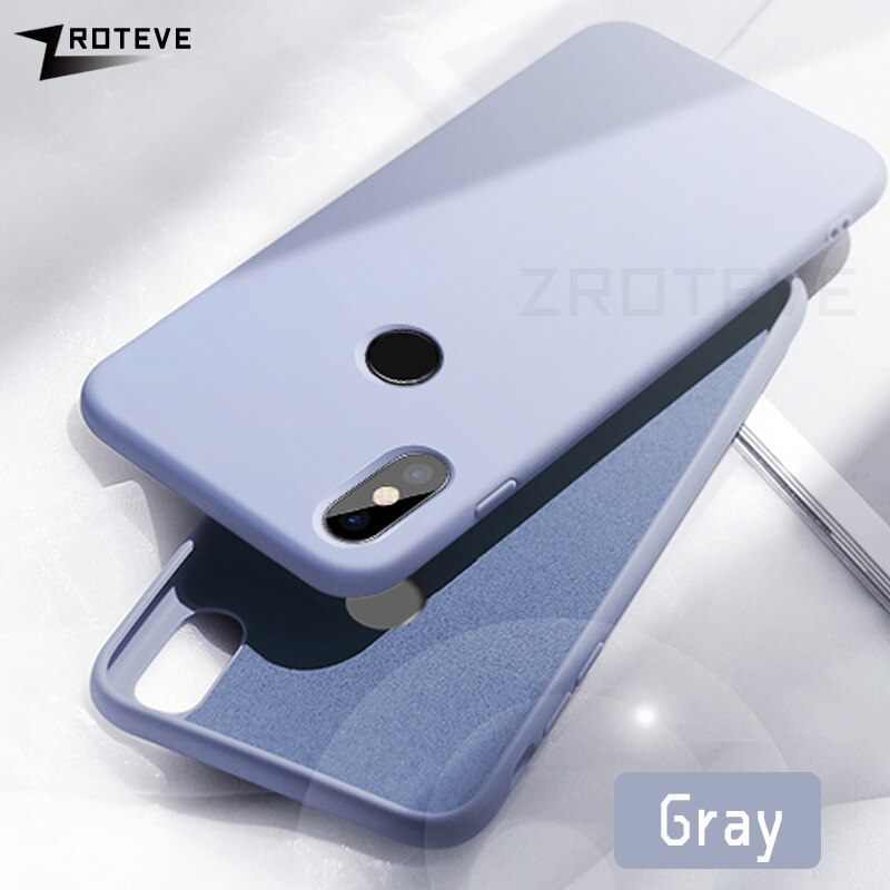 Mi 6X przypadku ZROTEVE płynnego silikonu pokrywa dla Xiaomi Mi6 Mi6X przypadku Xiomi A2 globalny Slim miękka pokrywa dla Xiaomi Mi 6X Mi A2 przypadki: For Xiaomi Mi 6 / Szary
