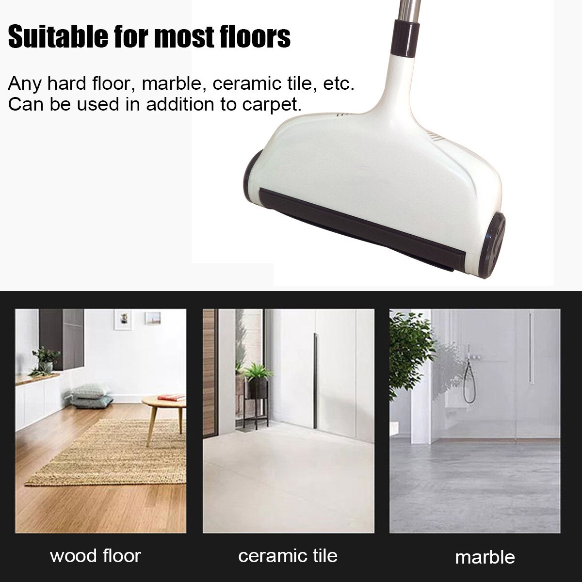 360 Degree Stainless Steel Hand Push Sweepers Sweeping Machine Push Type Magic Broom Sweepers Dustpan Household Cleaning Tools